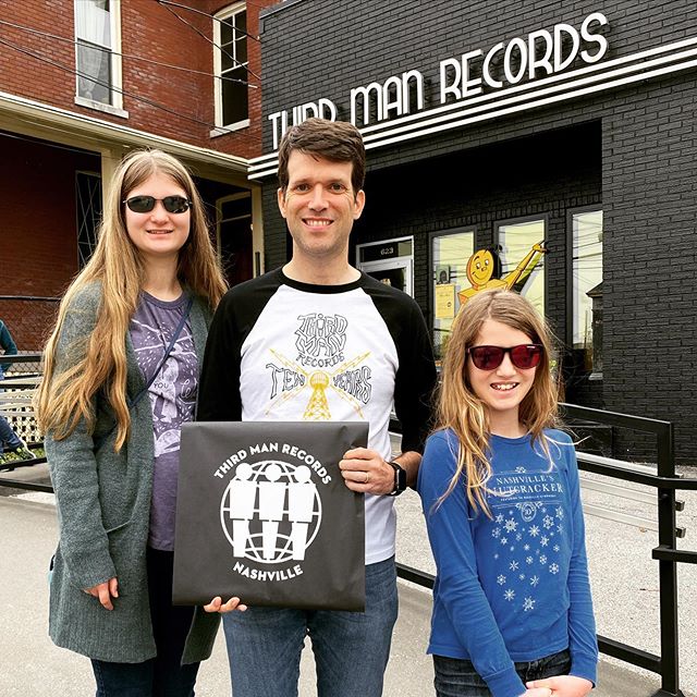 Making the rounds on Record Store Day Black Friday! @recordstoredayus @grimeys @thirdmanrecords #vinyl #family