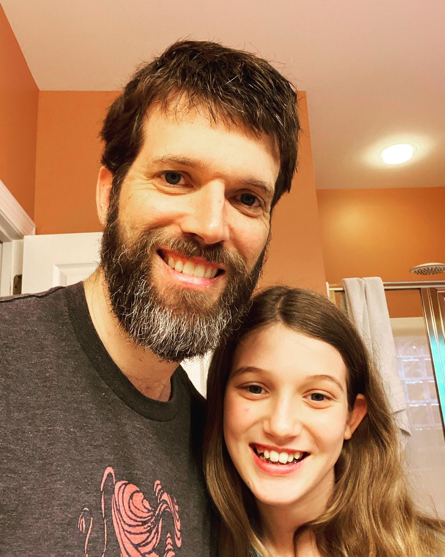 First beard trim in 100 days. Sara even helped out. #family #beard